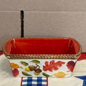 Temptations by Tara Harvest loaf pan hand crafted fall autumn 12 ounce dish/pan